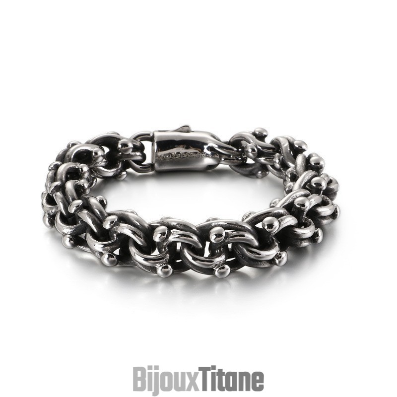Bracelet En Titane Style Rock Et Chaîne De Vélo Vintage