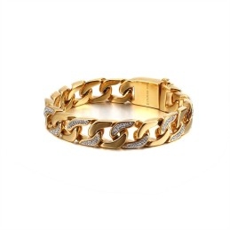 Bracelet Homme En Titane Exagéré Avec Diamants, Style Hip-Hop