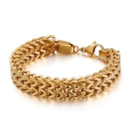 Bracelet En Titane À Double Chaîne En V Pour Homme