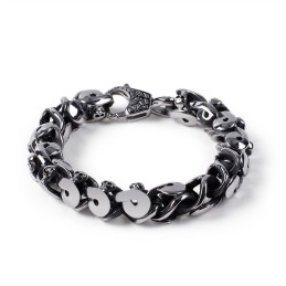 Bracelet Alternatif Chic Pour Homme, Bracelet Cool En Titane Avec Tête De Mort