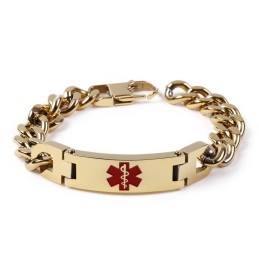 Bracelet En Titane Pour Homme, Édition Limitée, Avec Logo Médical Rouge, Marque Incurvée