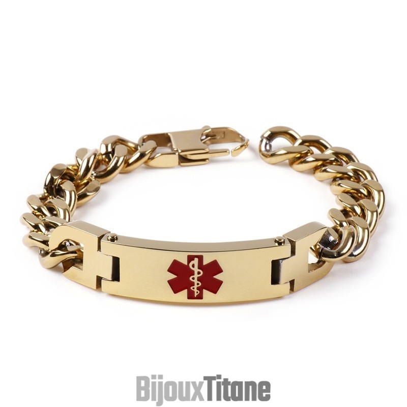 Bracelet En Titane Pour Homme, Édition Limitée, Avec Logo Médical Rouge, Marque Incurvée Bracelet En Titane Pour Homme, Édition Limitée, Avec Logo Médical Rouge, Marque Incurvée