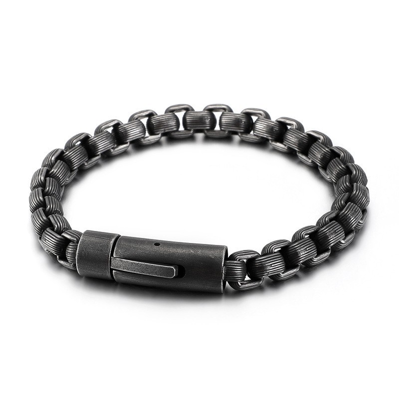 Bracelet Chaîne En Titane Pour Homme, Style Rétro, Style Motard Bracelet Chaîne En Titane Pour Homme, Style Rétro, Style Motard