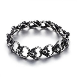 Bracelet Tête De Mort Plat En Titane