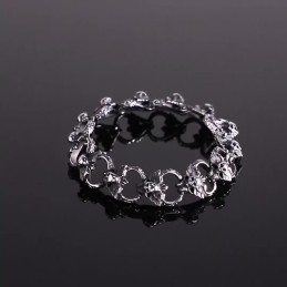 Bracelet Tête De Mort Plat En Titane