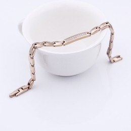 Bracelet Couple En Titane Avec Pierres De Germanium Et Diamants