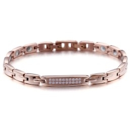 Bracelet Couple En Titane Avec Pierres De Germanium Et Diamants