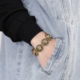 Bracelet Rond Vintage En Titane Avec Tête De Tigre Pour Homme