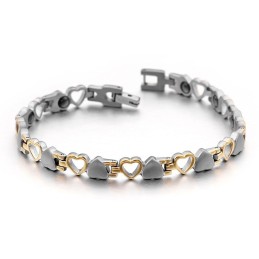 Bracelets En Titane Avec Aimant Bile Noir Love Pour Hommes Et Femmes, À Offrir