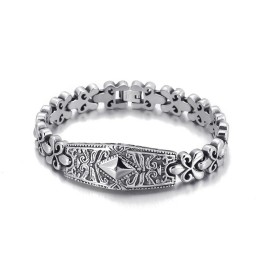 Bracelet En Titane En Forme De Diamant Pour Homme De La Marque Fashion Flower Bay