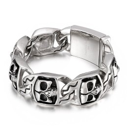 Bracelet En Titane Pour Homme Avec Tête De Mort Populaire