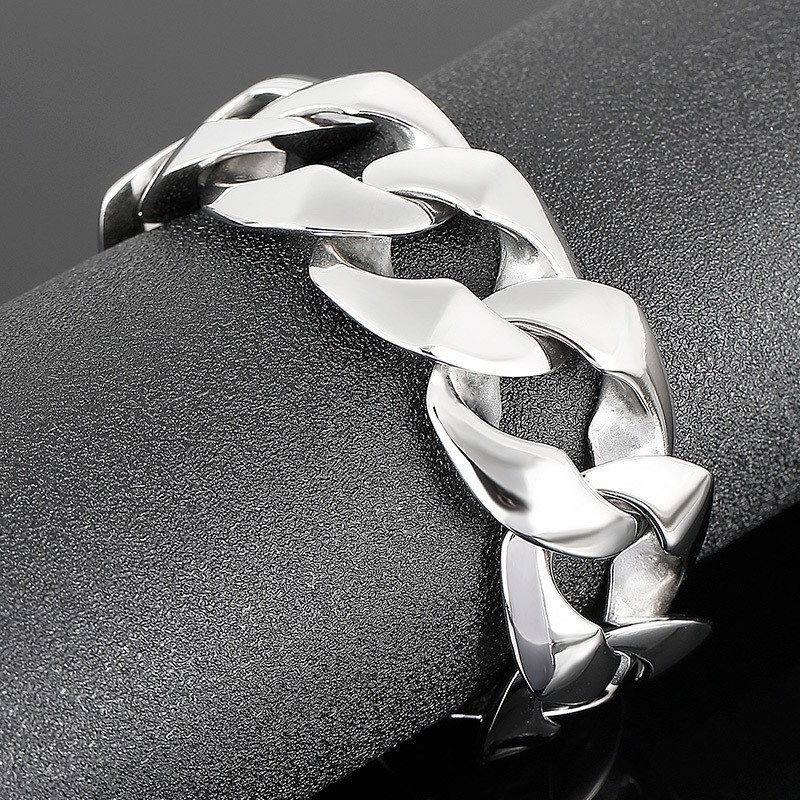 Bracelet En Titane Poli Pour Homme, Bijou Tendance Bracelet En Titane Poli Pour Homme, Bijou Tendance