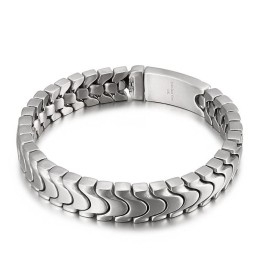 Bracelet Tendance En Titane Pour Homme Avec Surface Sablée
