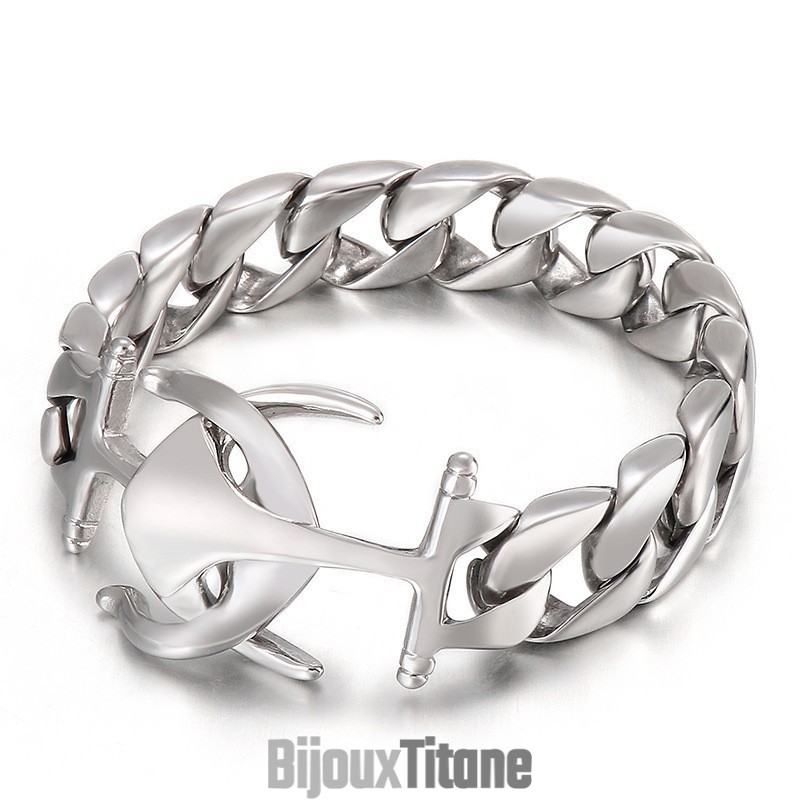 Bracelet Homme En Titane Chic Avec Ancre De Bateau Et Accessoires Bracelet Homme En Titane Chic Avec Ancre De Bateau Et Accessoires