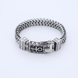 Bracelet Double Chaîne Hip-Hop Pour Homme, Accessoire Chic En Titane