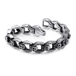 Bracelets Chics En Titane Pour Hommes, Motif Tête De Mort Et Vent