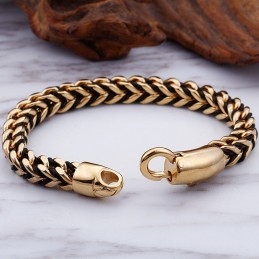 Bracelet Rétro New Wave En Cuir Tressé Et Corde En Titane