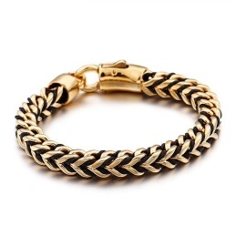 Bracelet Rétro New Wave En Cuir Tressé Et Corde En Titane