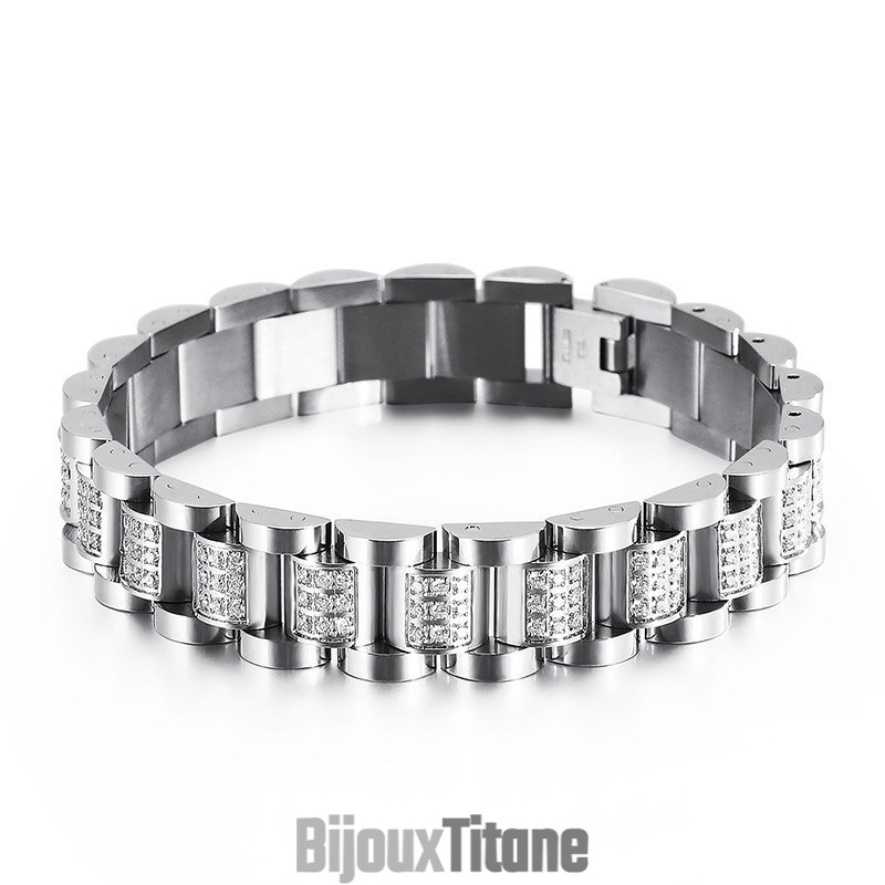 Bracelet En Titane Pour Homme Avec Diamants
