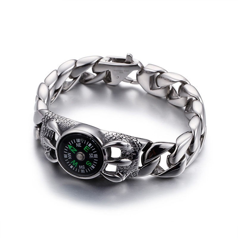 Bracelet D'Extérieur Rétro Pour Homme Avec Boussole