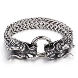 Bracelet Multicouche Pour Homme, Fermoir À Robinet, Motif Double Dragon Cool
