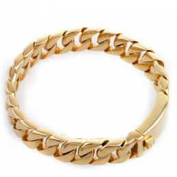 Bracelet Tendance En Titane Plaqué Or Pour Homme