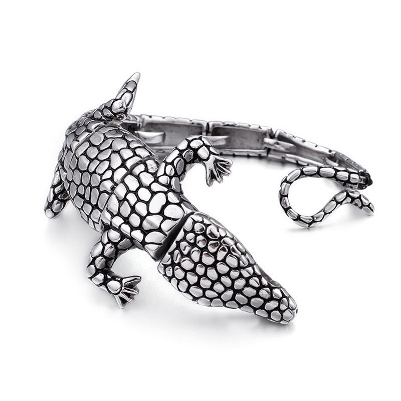 Nouveau Bracelet En Titane Pour Homme Motif Lézard Animal Nouveau Bracelet En Titane Pour Homme Motif Lézard Animal
