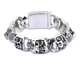 Bracelets Style Hip-Hop Chic Pour Hommes, Bracelets En Titane, Section Épaisse, Bijoux Tête De Mort