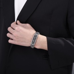 Bracelet En Titane Pour Homme, Motif Incurvé, Tendance