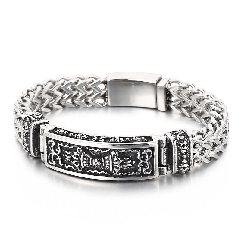 Bracelet En Titane Pour Homme, Motif Incurvé, Tendance