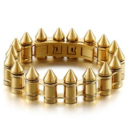 Bracelet De Motard En Titane Pour Homme Avec Tête De Balle Tendance