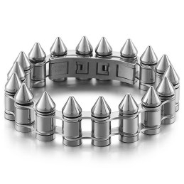 Bracelet De Motard En Titane Pour Homme Avec Tête De Balle Tendance