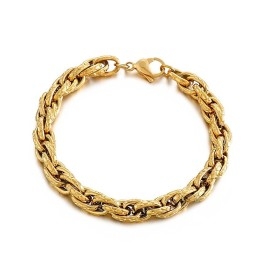 Bracelet Torsadé En Titane Style Hip-Hop À Motif Serpent Pour Homme