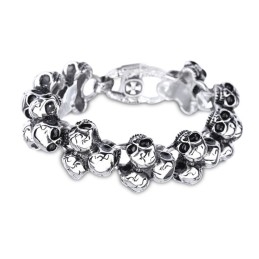 Bracelet Homme En Titane Avec Tête De Mort