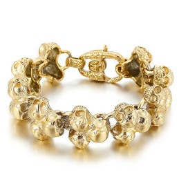 Bracelet Homme En Titane Avec Tête De Mort