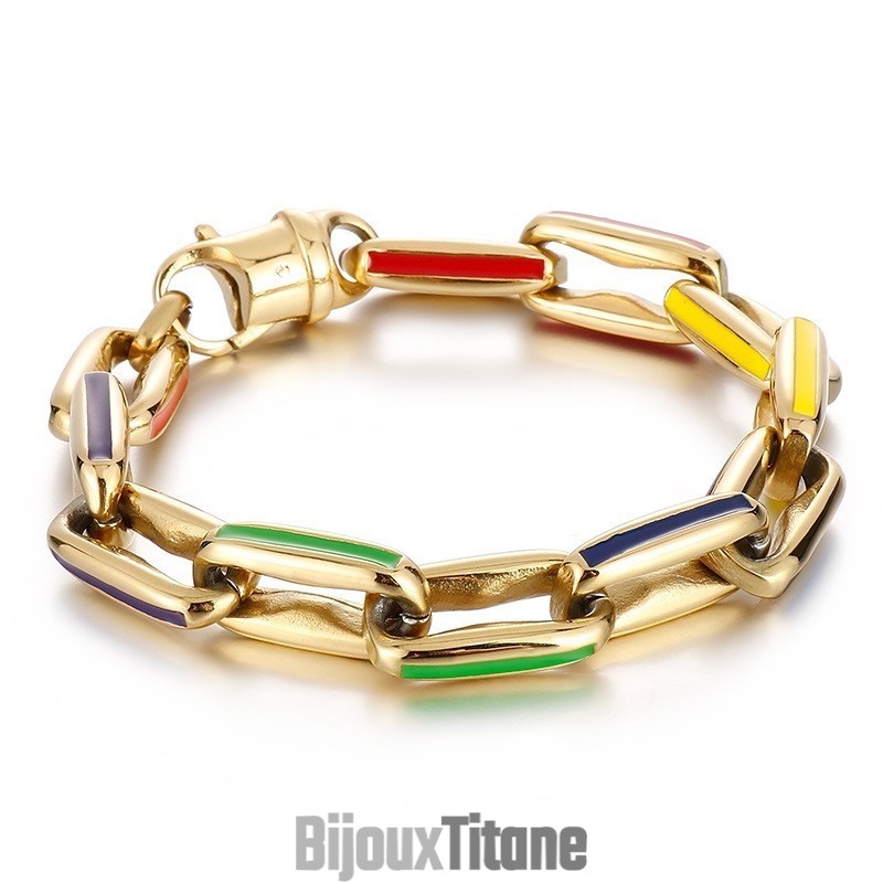 Bracelets Cubains Colorés Épissés Hip-Hop Bracelets Cubains Colorés Épissés Hip-Hop