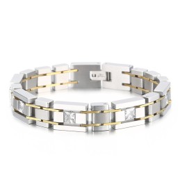 Bracelet En Titane Avec Diamants Pour Homme, Cadeau D'Anniversaire Tendance