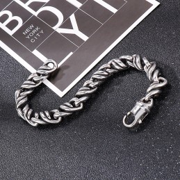 Bracelet Torsadé Tendance En Titane Pour Homme