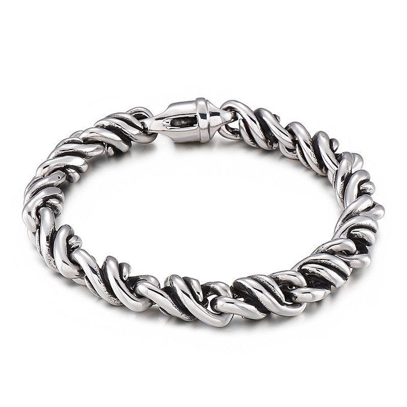 Bracelet Torsadé Tendance En Titane Pour Homme