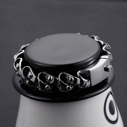 Bracelet En Titane Pour Homme, Motif Tête De Mort, Cool Et Chic