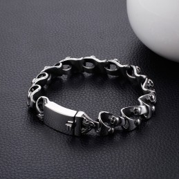 Bracelet En Titane Pour Homme, Motif Tête De Mort, Cool Et Chic
