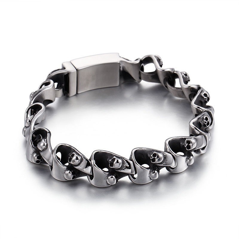 Bracelet En Titane Pour Homme, Motif Tête De Mort, Cool Et Chic Bracelet En Titane Pour Homme, Motif Tête De Mort, Cool Et Chic