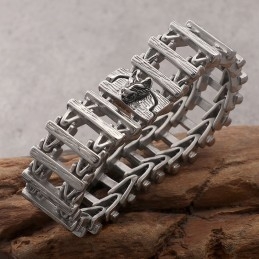 Bracelet En Titane À Tête De Dragon De Style Chic Pour Homme