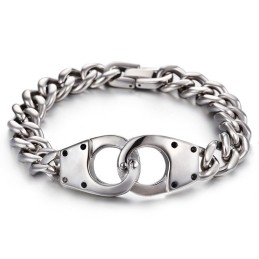 Bracelet En Titane Tissé Géométrique Avec Menottes Tendance Pour Homme
