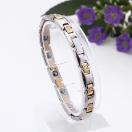 Bracelet Aimanté En Titane Et Diamant Pour Homme Et Femme