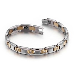 Bracelet Aimanté En Titane Et Diamant Pour Homme Et Femme