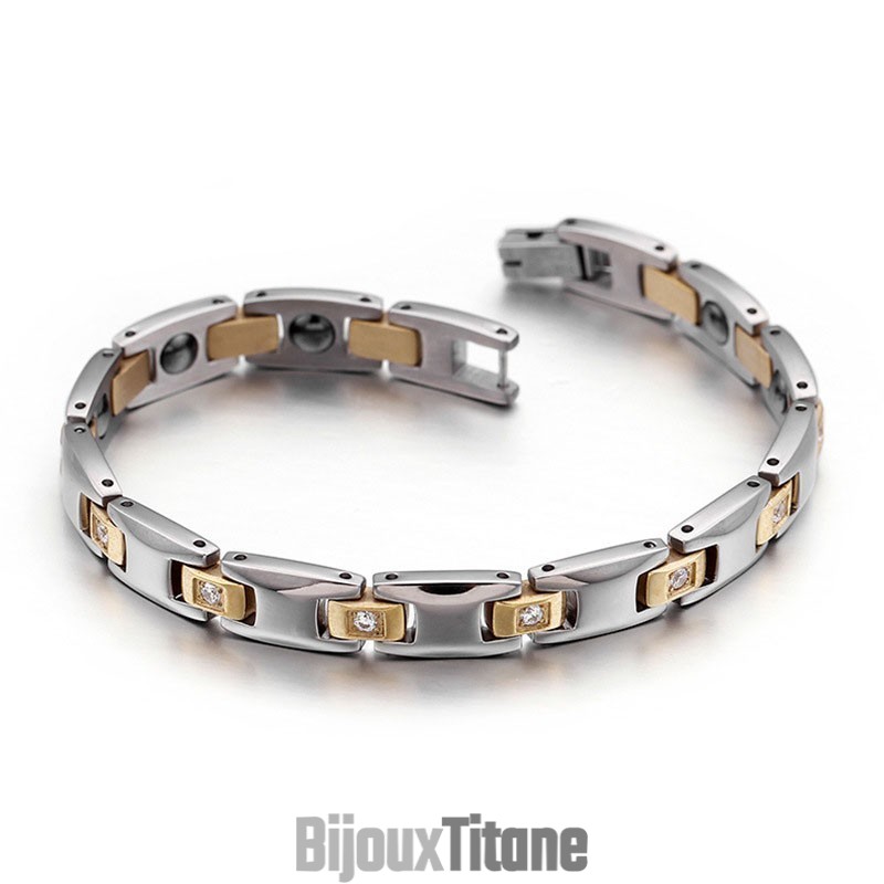 Bracelet Aimanté En Titane Et Diamant Pour Homme Et Femme Bracelet Aimanté En Titane Et Diamant Pour Homme Et Femme