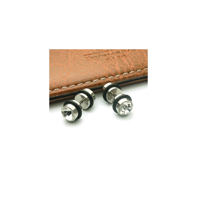 Boucles D'Oreilles En Titane Et Diamant Perforées Boucles D'Oreilles En Titane Et Diamant Perforées