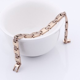 Bracelet Couple En Tungstène Plaqué Germanium Avec Diamants