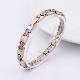 Bracelet Couple En Tungstène Plaqué Germanium Avec Diamants